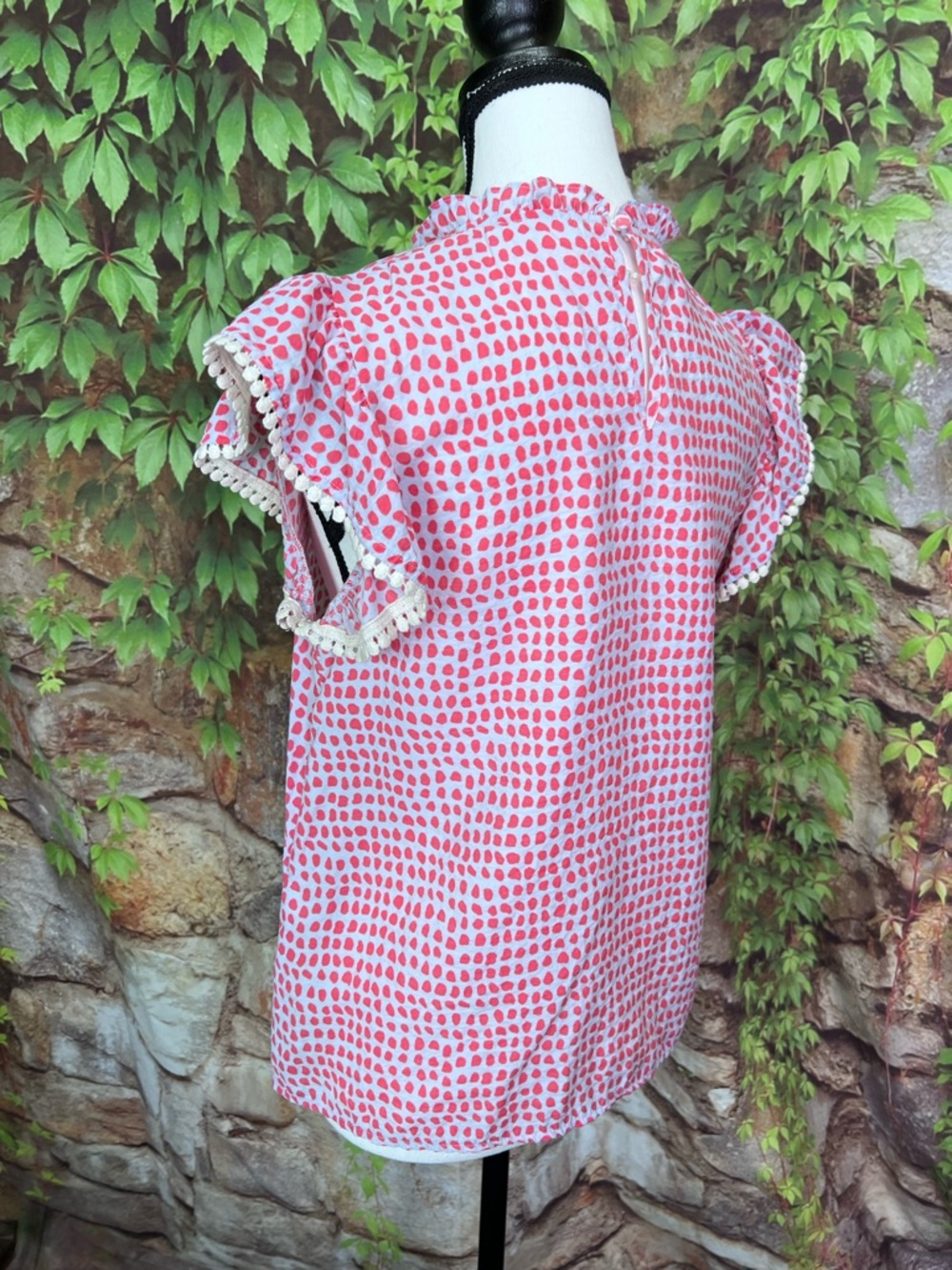 THML Powder Blue and Pink Ruffled Blouse, S - Picture 6 of 12